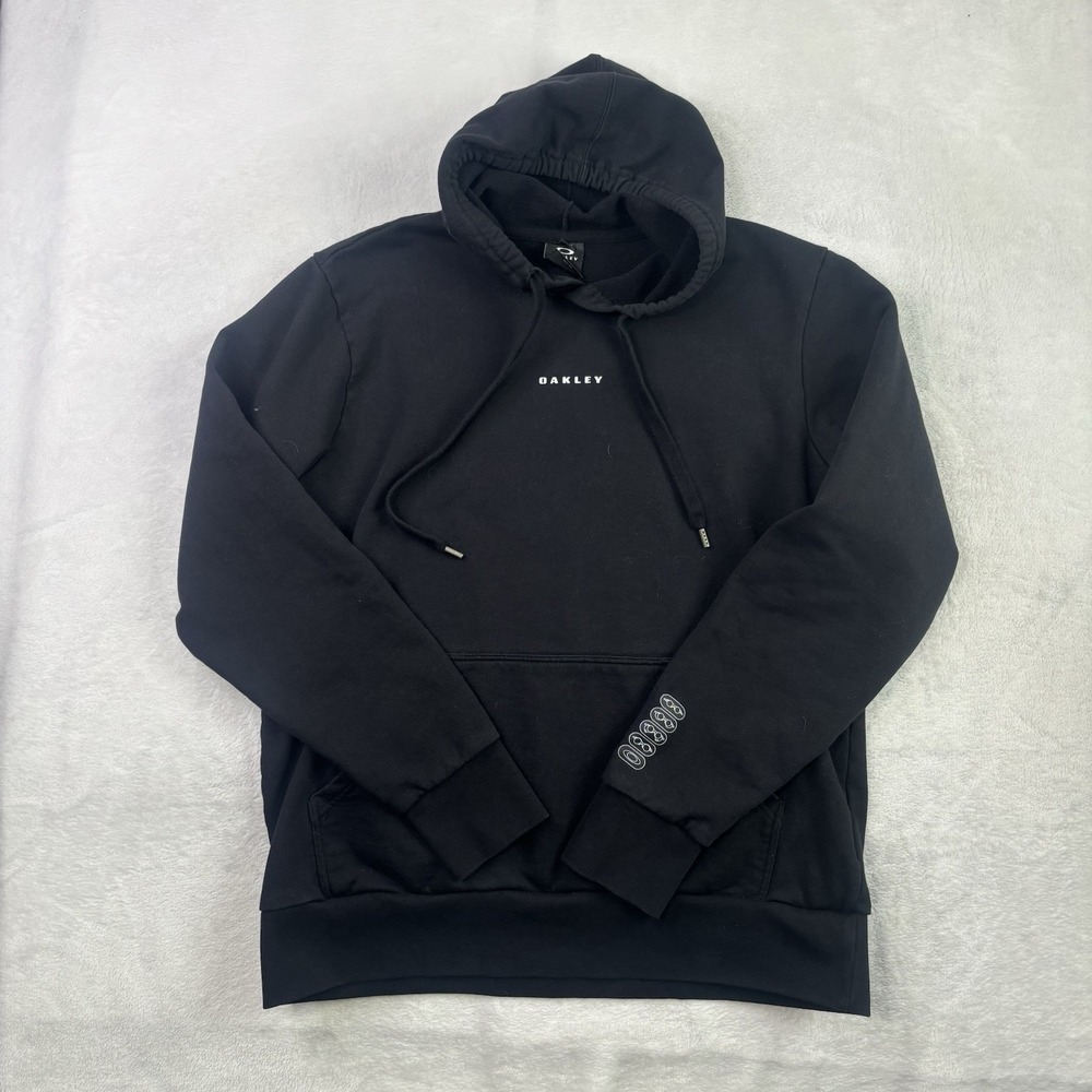 Oakley Black Pullover Long Sleeve Fleece Hoodie Men's Medium Regular Fit